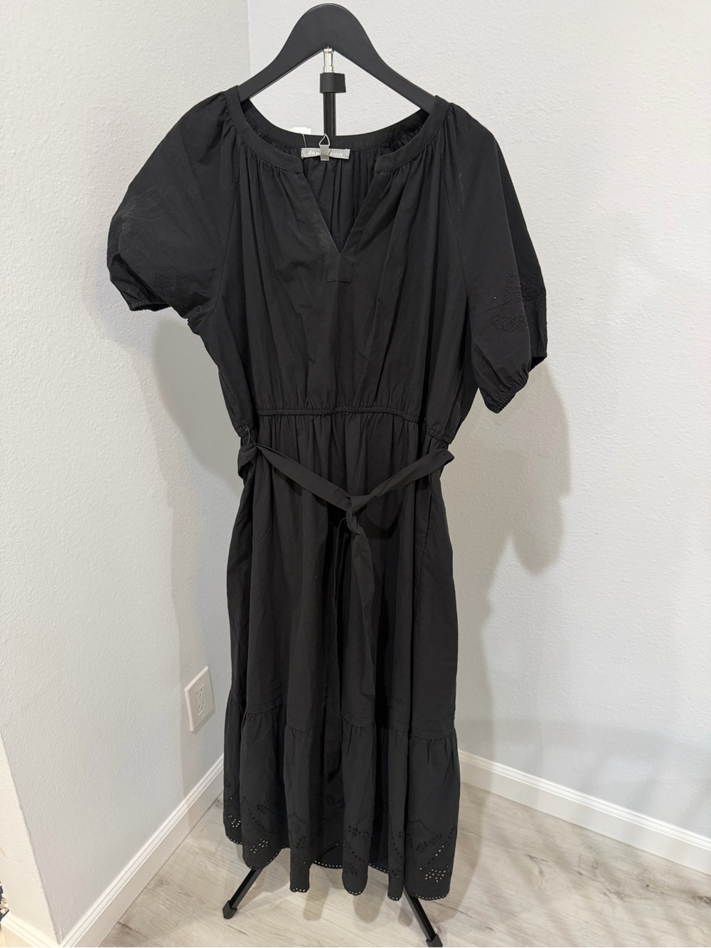 Daniel Rainn Black Belted Maxi Dress